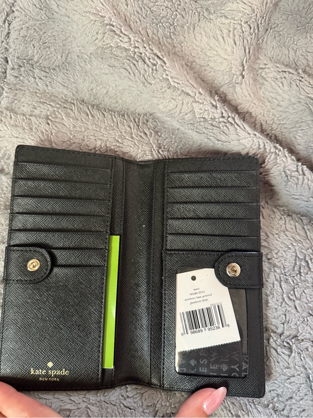 kate spade Red Plaid Continental Wallet with Gold Logo Plate - Picture 2 of 4